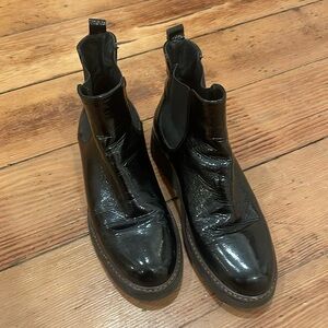 Minnelli Patent Leather Ankle Boots Pull On Size 37 or 6 1/2